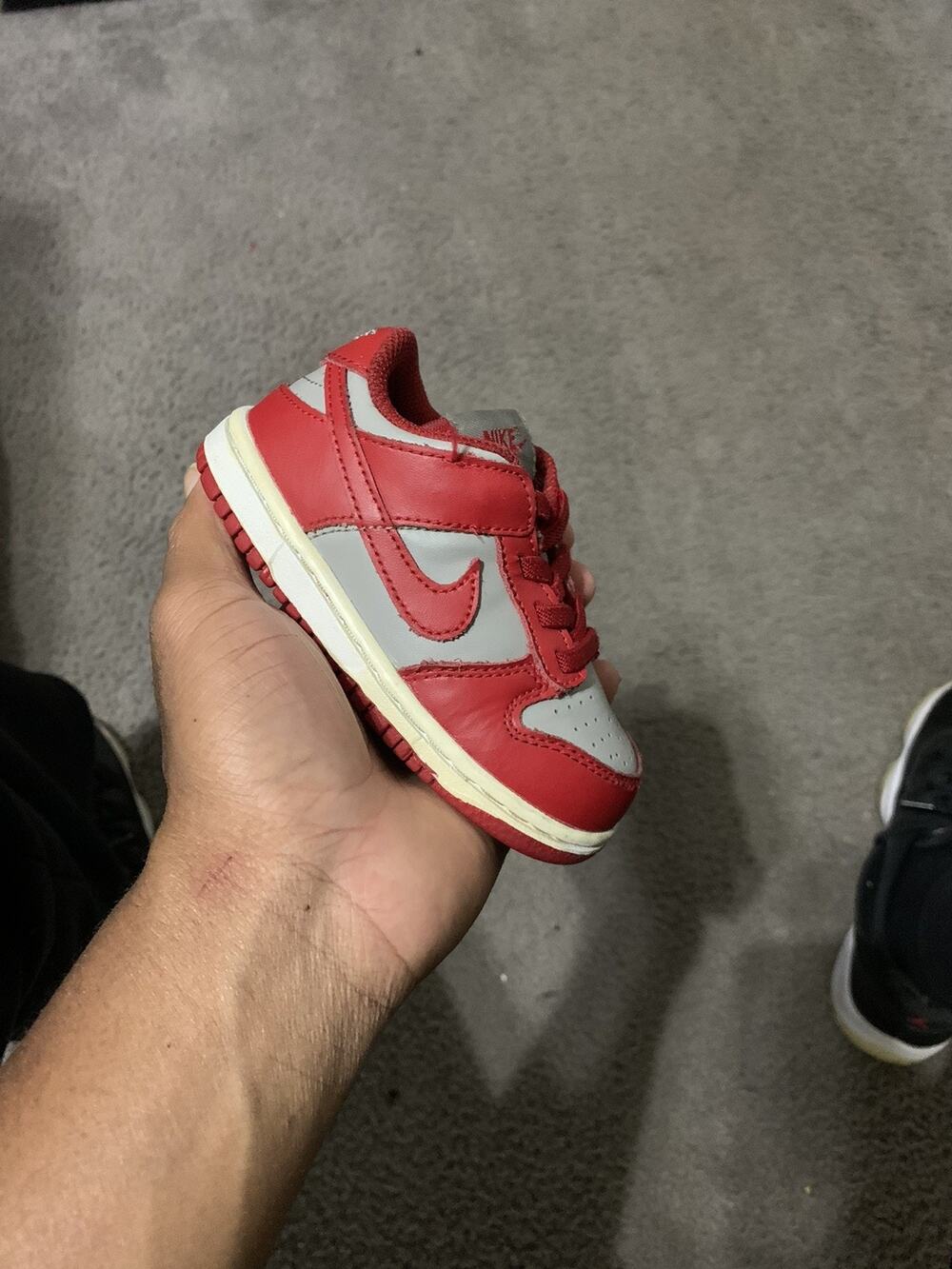 Size 7c-Nike Dunk Low UNLV TD University Red Grey Toddler Shoes CW1589-002 Baby